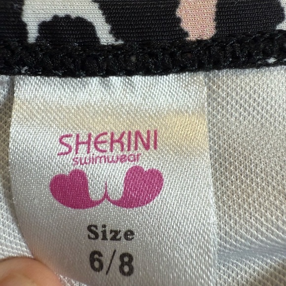 Shekini Swimwear Cheetah Print Bikini with Black Trim Girls 6/8 - Picture 4 of 5